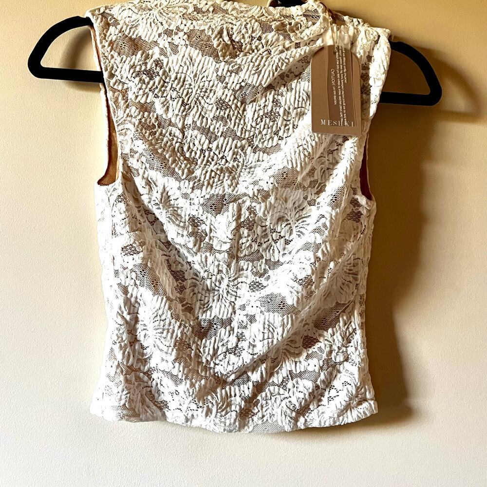 Meshki Daniela lace plisse cream lace skirt and top XXS and XS - Picture 5 of 9